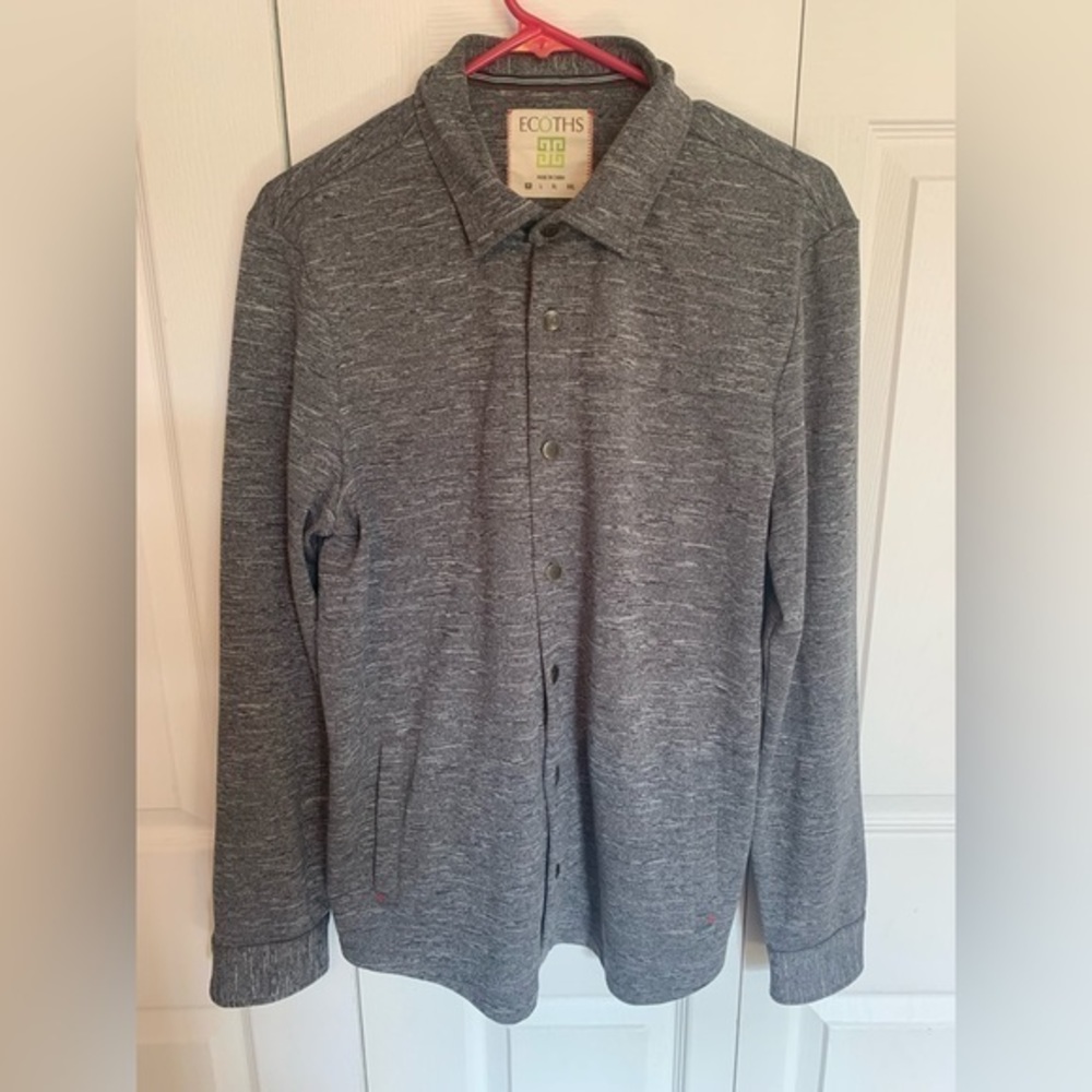 Men’s Ecoths M gray button up with pockets
